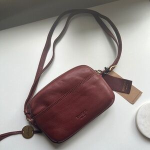 NEW with tags Margot NY crossbody bag, deep dark red